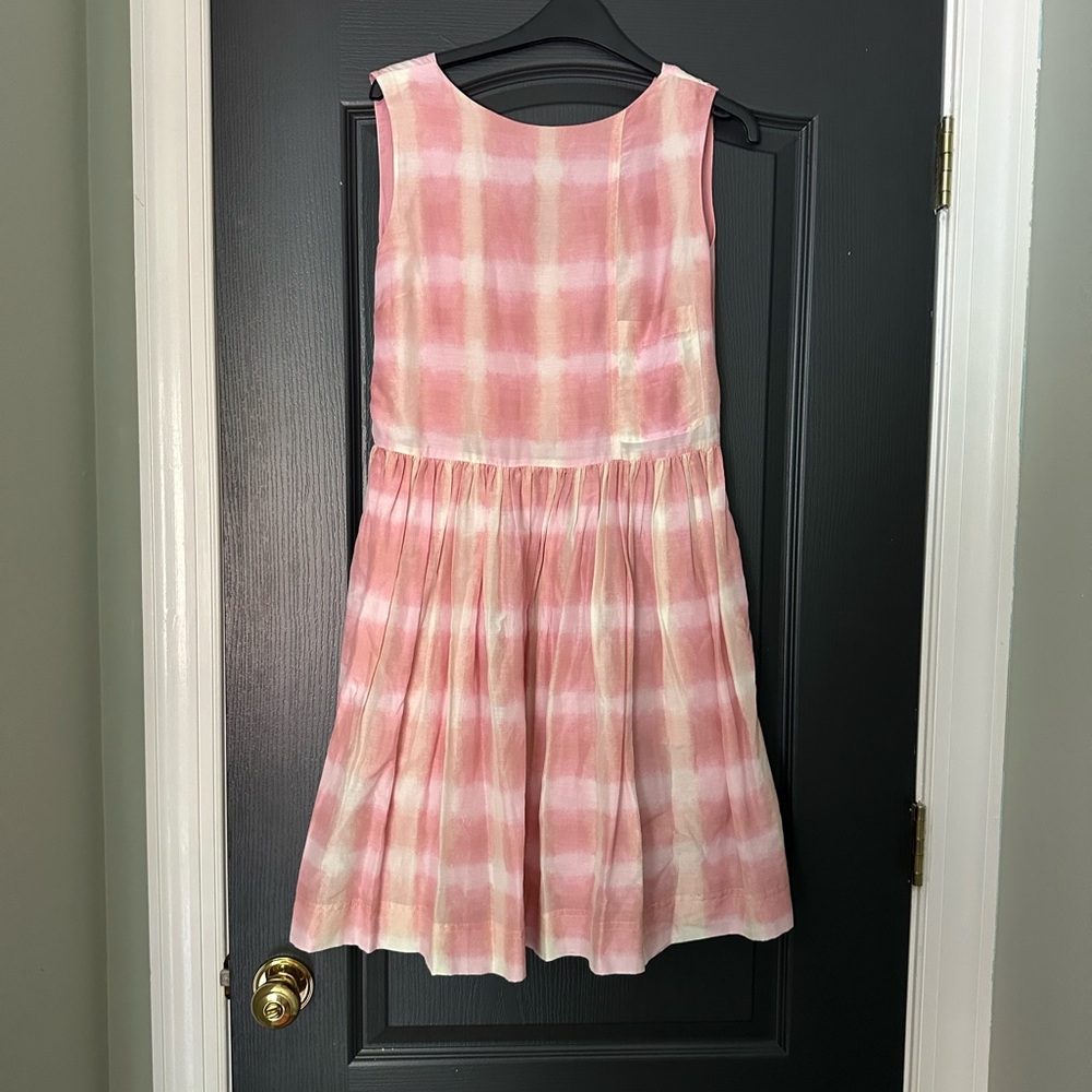 Marc By Marc Jacobs Pink/White Cotton-Silk Voile Sleeveless Sundress | Size 6
